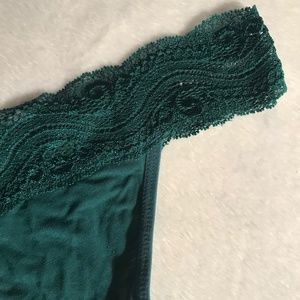 🔴NWOT Green Lace Thong Panty